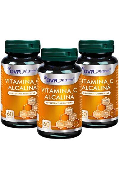 DVR Pharm Pachet Vitamina C alcalina 100% naturala, fara gluten, fara lactoza...