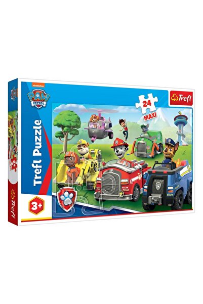 Trefl Puzzle Paw Patrol cu Vehicule - 24 Piese Maxi