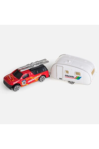OEM Set de jucării pentru copii 3+ cu pickup roșu și rulotă albă