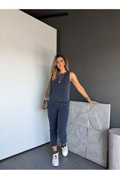 Zerrincan Giyim Lacivert Sıfır Kol Pike Basic Takım