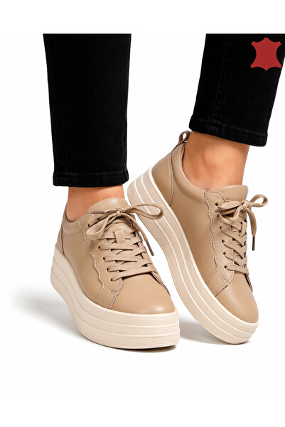 ANGEL BLUE Pantofi casual dama piele naturala cu talpa inalta