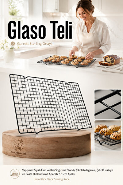 Transformacion Glaso Teli 40x25 cm - Paslanmaz Yapışmaz Siyah Fırın ve Kek So...