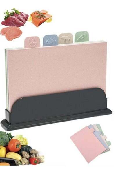 Generic 4PCS Kitchen Cutting Boards, Plastic Cutting Board with Storage Shelf...
