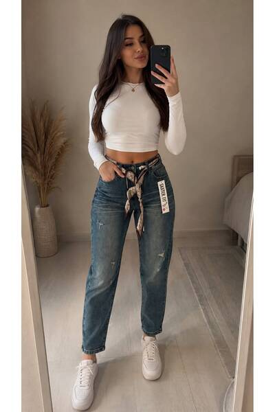Generic Brand Blugi Dama Skater Fit