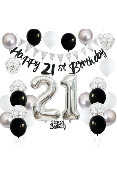 Generic Brand 21th Birthday Party Balloon Set