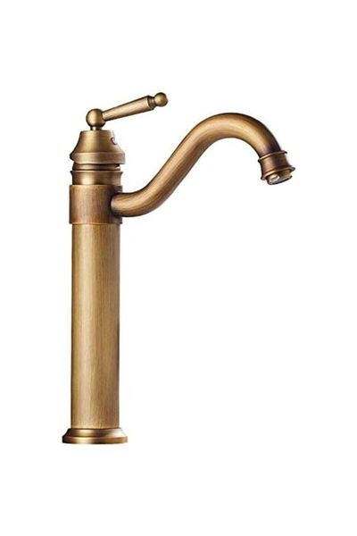 STARSTAR Bathroom faucet with a unique retro-style countertop handle, hot and...