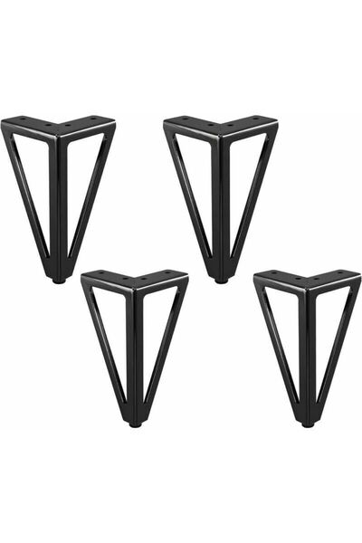 STARSTAR A set of 4 replacement metal furniture legs - Black - 15cm - Suitabl...