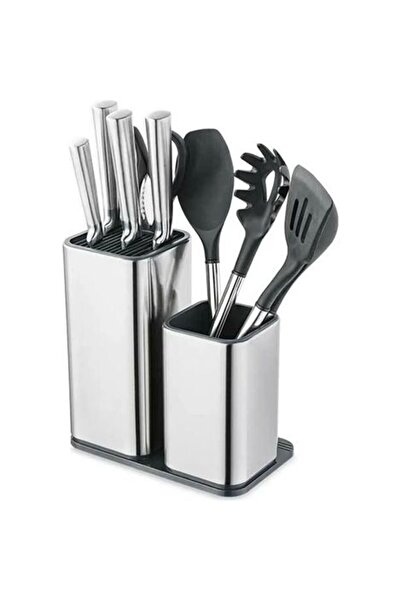 STARSTAR 2-in-1 Stainless Steel Knife Holder, Knife Block, Cutlery Box, Kitch...