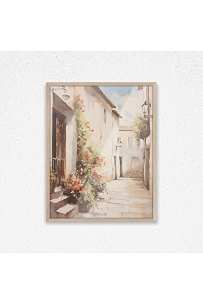 ALAYRA International French Countryside Beige Floral Wall Art with Outer Fram...