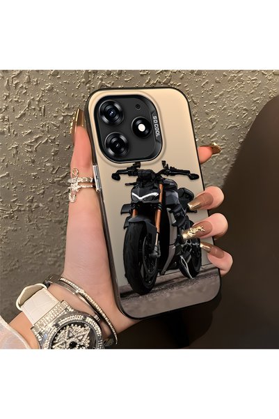 CHICASELUX Tecno Spark 10 Pro Compatible Cool Sport Motorbike Printed Matte Q...
