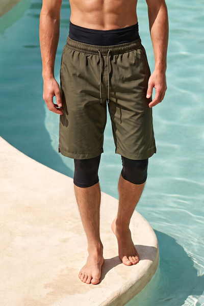 REMSA Men's Tesettür Havuz Deniz Swimmer Shorts Water Repellent Quick Dry Und...