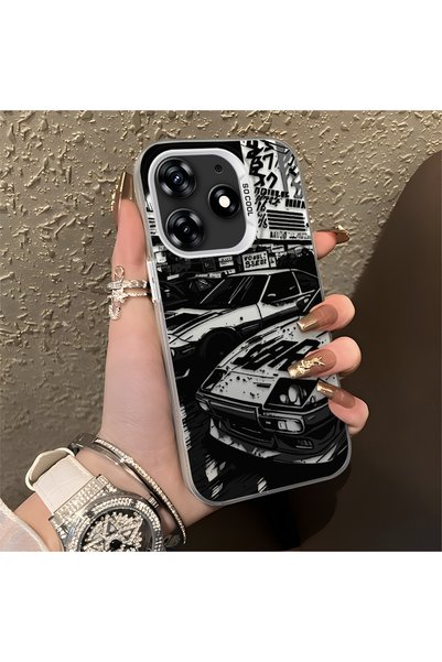 CHICASELUX Tecno Spark 10 Pro Compatible Manga Drawing Classic Car Flat Print...