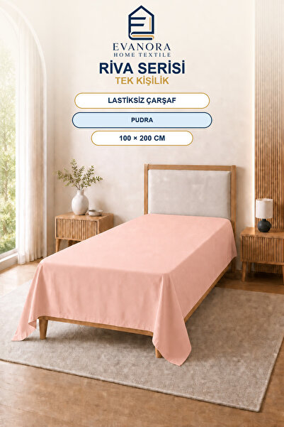 evonora Riva Series Powder Single Non-Elastic Flat Sheet 100X200 cm