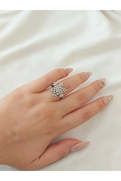 bijoux uniques يمكن تعديل حلقة الضغط المصنوعة من الفولاذ على شكل ندفة الثلج ح...