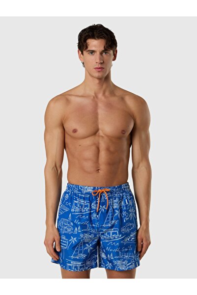 North Sails Regular Fit Desenli Quick Dry Volley Erkek Deniz Şortu 38 Cm