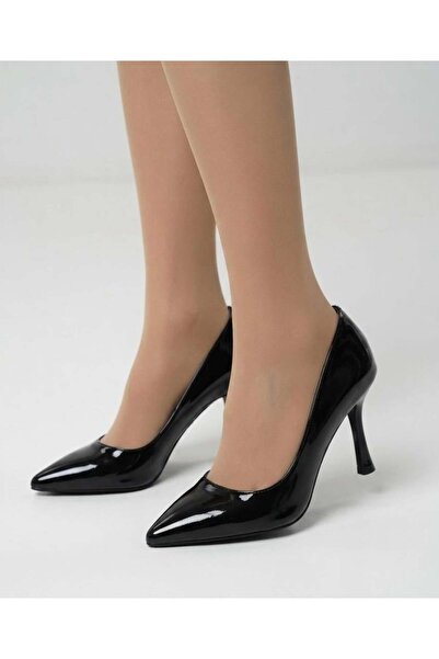 asmi shoes Ženske Vita crne lakirane kožne cipele sa tankom štiklom od 9 cm