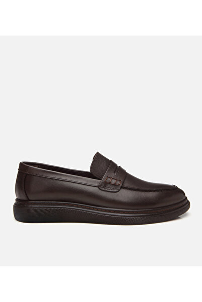 Hotiç Erkek Deri Kahverengi Hafif Tabanlı Klasik Loafer