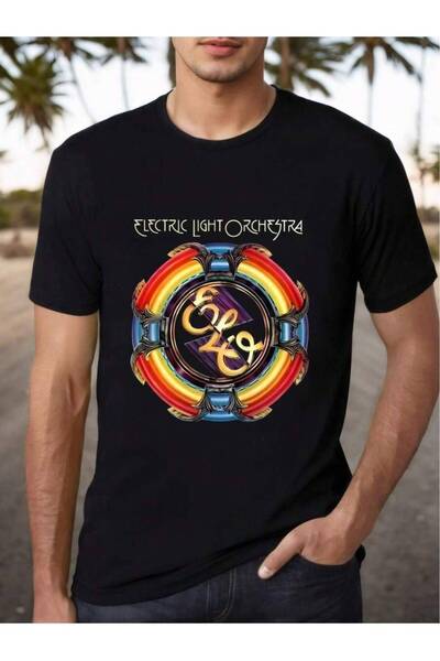k222 Electric Light Orchestra ELO Rock Graphic T-Shirt - Unisex Black Cotton ...