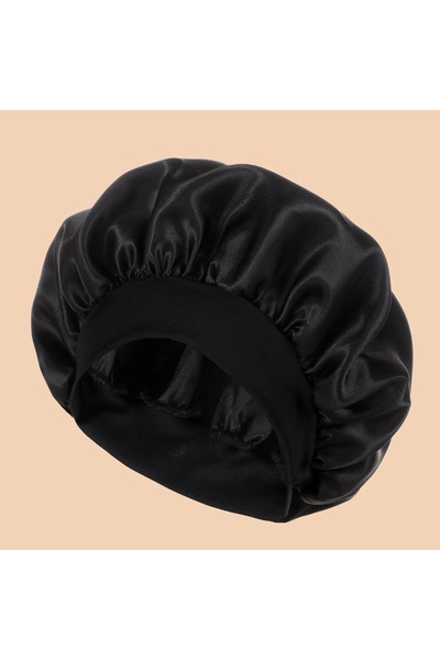 Choice SameColor2192BLACK 1pc Women's Solid Color Satin Wide-Brimmed Shower C...
