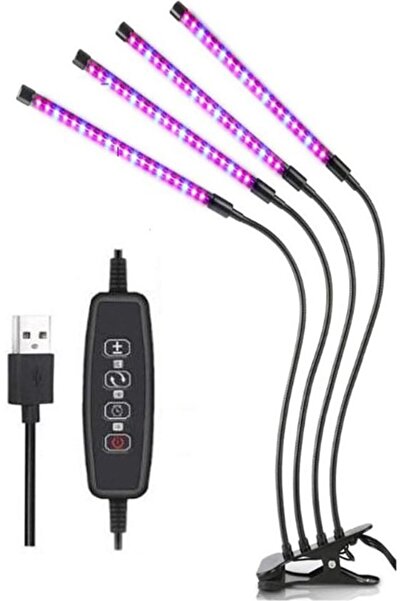 Morvena Picks Lumină de creștere a plantelor cu 4 capete 80 LED, suport pentr...