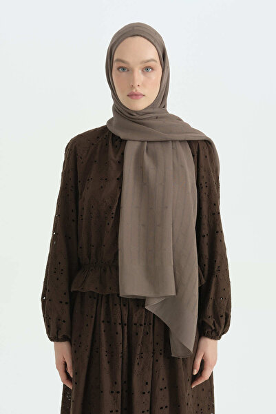 Nihan Cotton Naia Blend Natural Shawl - Mink