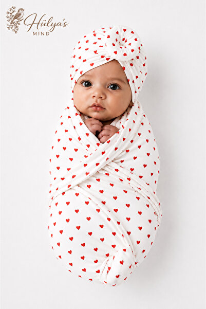Hülya's MIND Little Hearts Swaddle & Bone Set (80×80 cm)
