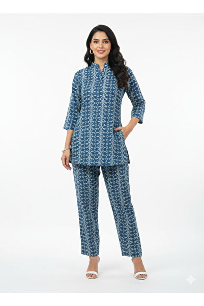 RIZQE GrayTapestry Printed Kurti Co-ord Set | Rizqé by Zadine Elegant Tunic &...