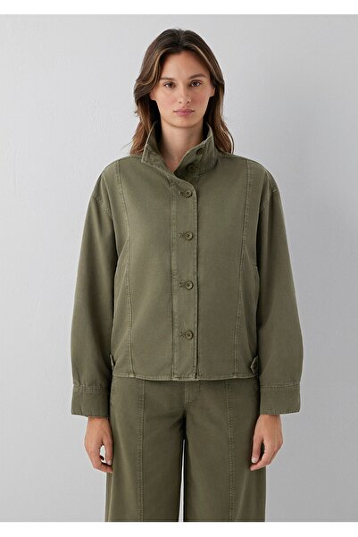 Mavi Jachetă oversize (cu croială largă) cu guler înalt, 100% bumbac.
