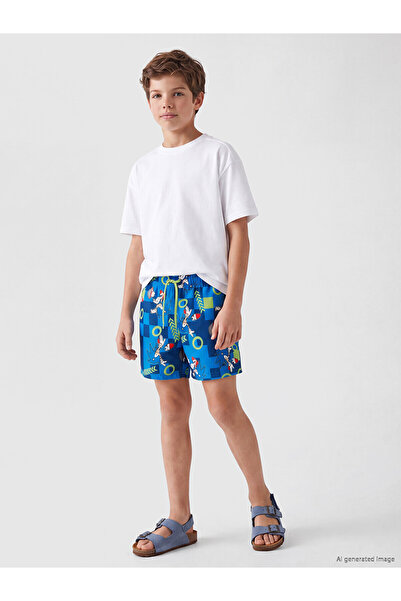 LC Waikiki Trendlucky Sonic Printed Boy's Swimsuit with Difference