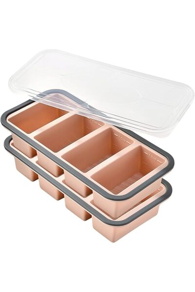 STARSTAR Silicone soup freezer molds, 1/2 cup capacity, with lid, for meal pr...