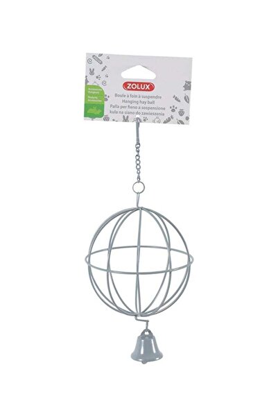 Zolux Metallic Hanging Hay Ball Grey 10 cm dia.