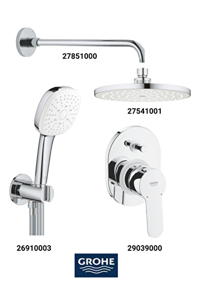 Grohe Bauedge Ankastre Banyo Bataryası Seti Gagasız(Oval Tepe Duşlu)