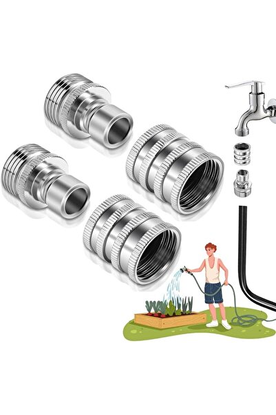 STARSTAR Stainless Steel Garden Hose Quick-Connect Fittings Kit 1.91cm GHT 3/...