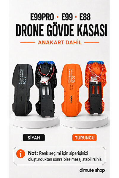 Dimute Shop E99PRO E99 E88 Drone Gövde Kasası Anakart Dahil Siyah veya Turunc...