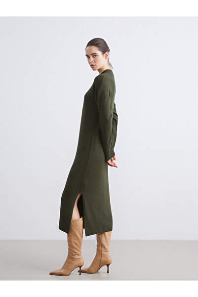 LC Waikiki Funnel Neck Slit Detail Knitwear Dress