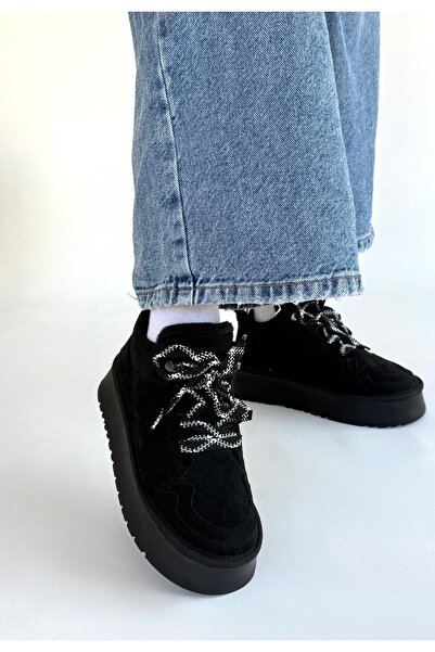DMR Elegance Muden Black Suede Lace-Up Boots