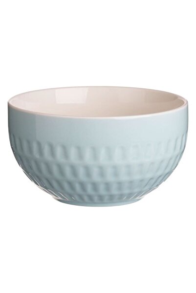 BAMI NETWORK Bol de servire model reliefat portelan alb bleu 13.5x7.3cm