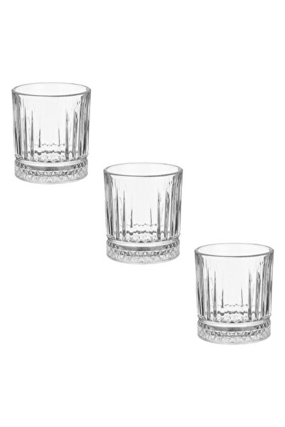 BAMI NETWORK Set 3 pahare sticla transparente model reliefat 340ml