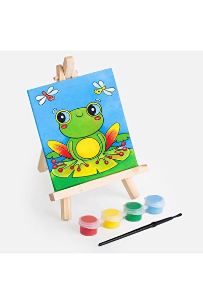 BAMI NETWORK Set pictură pentru copii cu șevalet și canvas Broscuță