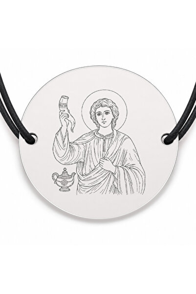 Simoshop Brățară argint 925 cu bănuț Sfântul Prooroc Samuil, șnur negru reglabil