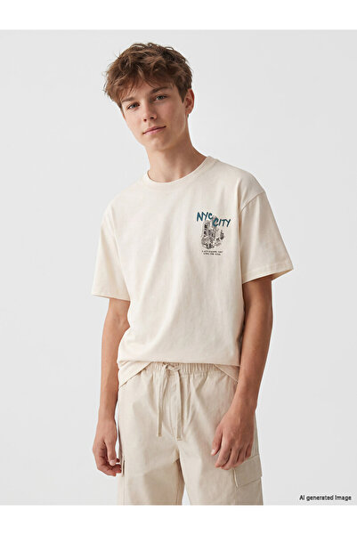 LC Waikiki Esvab • Modern & Distinctive Boys' Zero Roba Collar Printed T-Shirt