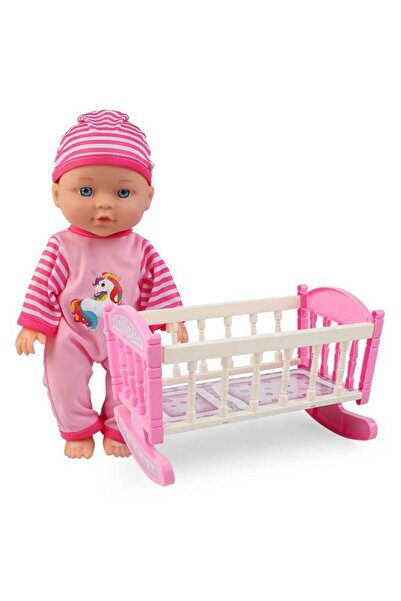 BAMI NETWORK Set de joaca bebelus cu patut si pijama roz 18 luni+