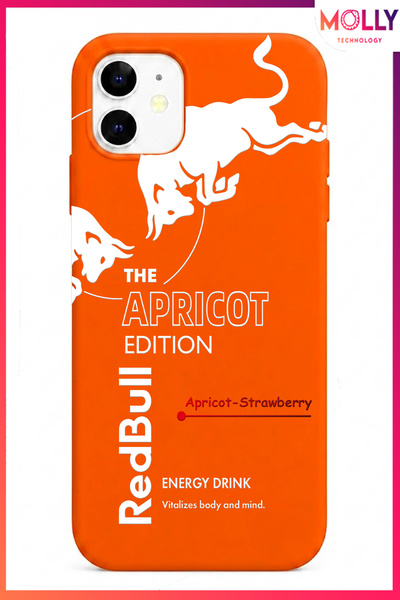 Molly iPhone 12 İçin Turuncu Redbull The Apricot Edition Desenli İçi Kadife S...