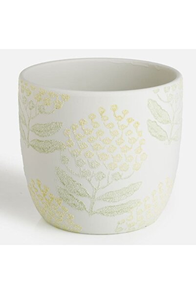 BAMI NETWORK Masca Ghiveci Ceramica Ecru 17x15cm – Suport Flori Decorativ pen...