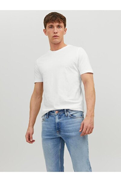 Jack & Jones Μπλούζα κοντομάνικη ανδρική "Daily" λευκή- Οργανικό βαμβάκι