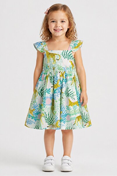 Catimini Toddlers Girl Allover Print Dress, Multicolor