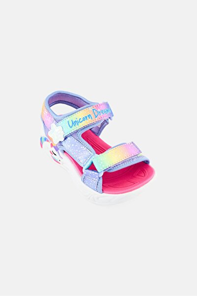 SKECHERS Kids Girl Lights Unicorn Dreams Velcro Closure Sandals, Multicolor