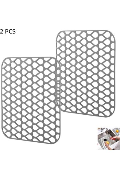 STARSTAR 2-Pack Silicone Kitchen Sink Protectors - Sink Mats with Drain Hole ...