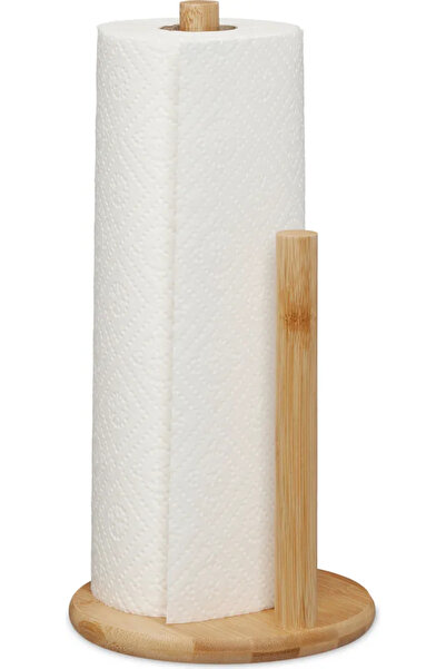 STARSTAR Standing kitchen paper towel holder - bamboo - with baffle - 28 x 14...