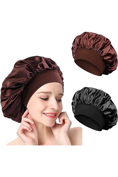 STARSTAR 2 pieces Bonnet Satin Haiveux Nuit, Bonnet en Soie for woman